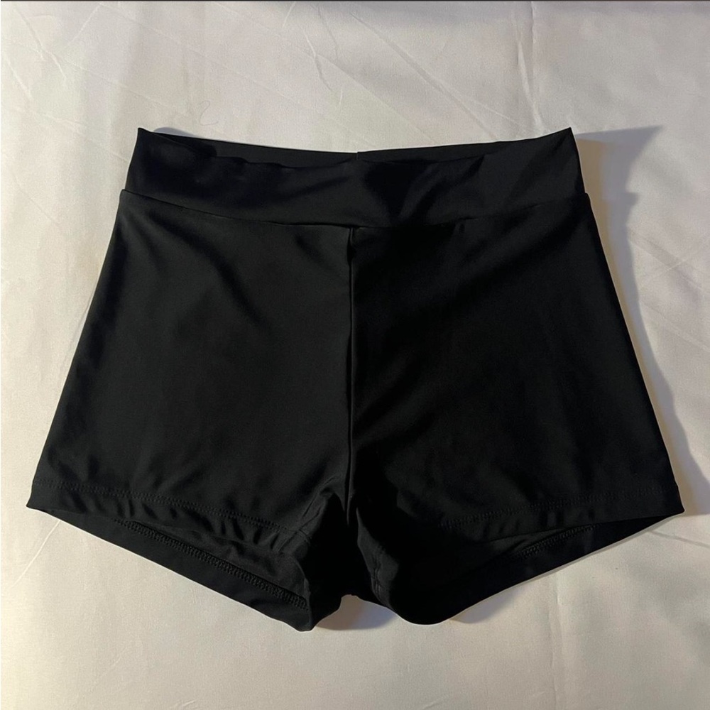 High-Waist Black Swim Boyshorts - Sleek Coverage - Picture 3 of 5